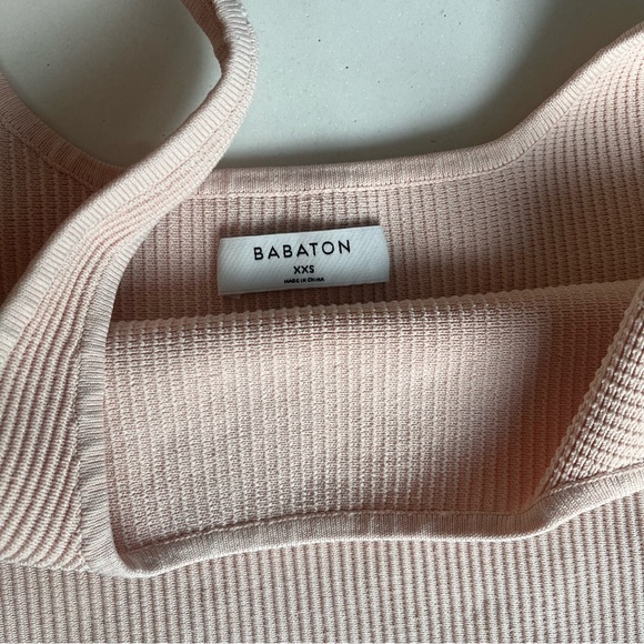 SOLD - Aritzia Babaton Light Pink Sculpt Knit Long Tank Size XXS - Picture 5 of 10